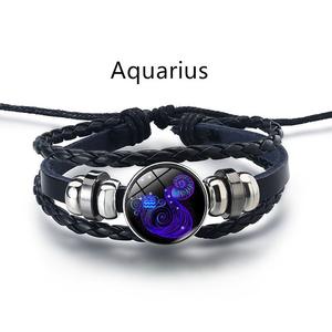 <span class=keywords><strong>Horoscope</strong></span> Tressé Corde En Cuir Bracelet Lumineux Bijoux Lueur <span class=keywords><strong>Dans</strong></span> Le Noir Astrologie Chinois 12 Signe Du Zodiaque Bracelets - Product Image 4