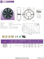 Ventilateur d'échappement EC de grande taille AM25489HEC 254*89mm, moteur rond à haut débit d'air, 50/60HZ, ventilateur de refroidissement axial PWM IP68