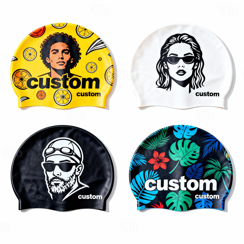 Custom Personalized Environmental Silicone Swimming Caps