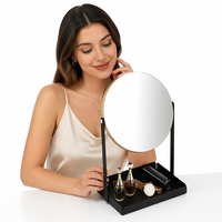 Miroir de maquillage personnalisé SY, design moderne, rond, en métal et en verre, écologique, durable