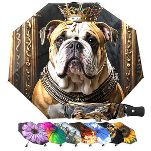 Parapluie moderne à trois plis entièrement automatique avec impression de logo personnalisée, cadeaux d'affaires, couverture complète, résistant au vent, anti-UV - Product Image 2