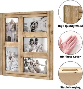 Mộc Mạc đau khổ hình ảnh khung ảnh cắt dán-Trang trại gỗ tự nhiên với 5 lỗ hình ảnh khung tường trang trí cho tường treo - Product Image 2