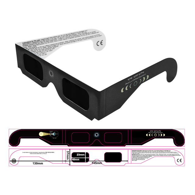 2026&2027 Wholesale High Quality Solar Glasses Solar Eclipse Glasses Wholesale Solar Eclipse Glasses CE ISO 12312-2