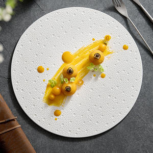 จานอาหารเย็นแบนเซรามิกใหม่จานกลมแบบเย็นจานสเต็กขนมสลัดซูชิจานแสดงจานชามบุฟเฟต์ร้านอาหาร - Product Image 1