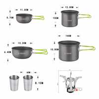 STARCAMP Ensemble d'ustensiles de cuisine d'extérieur 13-en-1 Kit de survie pour pique-nique, randonnée et cuisine, couverts inclus