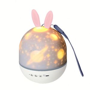 Genie Remote Control <b>Rabbit</b> Projection Lamp Led Charging Rotating Atmosphere Night <b>Light</b> Stainless Steel Lightweight Mix Color - Product Image 4