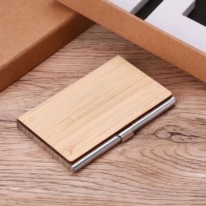 Bamboo Keychain Business Card Box and Pen <b>Gift</b> <b>Set</b> for Company Employee <b>Gifts</b> - Product Image 4