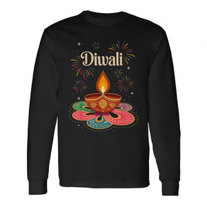 Camiseta de manga larga Diwali con diseño del festival hindú indio de las luces - Product Image 2