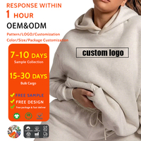 Sweat-shirts à capuche personnalisés pour femmes, sweat-shirts amples brodés unis, sweat-shirts oversize pour femmes, essentiels Chaogongfang