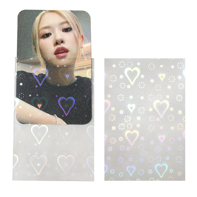 LOVE 57*88mm  holo Card Sleeves Custom Holographic Card Sleeves KpopHolo PhotoCard Sleeves