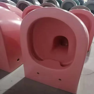 Inodoro Curva WC Rosa con asiento suave, color sanitario, lavamanos femenino, cisterna inteligente de doble descarga, color sanitario marino mate - Product Image 6