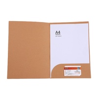 Carpeta de Presentación de Papel Kraft Marrón de Diseño Personalizado, Carpeta de Archivos de Documentos de Papel con Ranura para Tarjetas de Visita para la Oficina de la Escuela