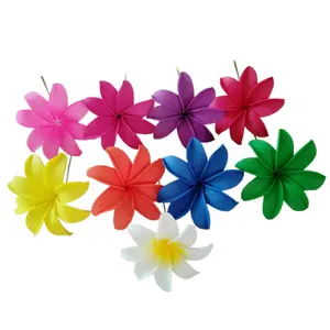 Пользовательские 7 лепестков EVA гардения серьги для волос Декор Гавайские искусственные цветы