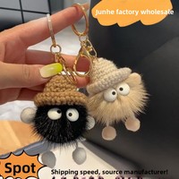 En gros, porte-clés, pendentif elfe, breloque de sac et breloque de sac à dos en fausse fourrure de vison mignonne en forme de briquette