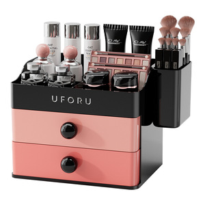 Organizador de cosméticos Uforu con cajones, caja de almacenamiento de maquillaje de plástico para el cuidado de la piel, lápiz labial, sombra de ojos, para usar en el tocador - Product Image 1
