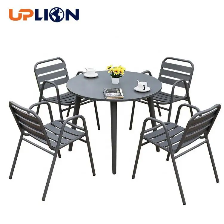Маленький кофейный столик и стул Uplion для двора и отдыха, уличный садовый балкон, уличный металлический обеденный стол и стулья