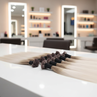 Extensions de cheveux russes Remy à la kératine italienne pré-collées, double épaisseur, pointes en U, plates et en I pour salon