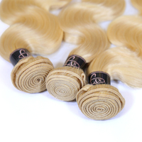Extensions de cheveux humains, 613, extensions de cheveux bruts tressés, blonds, mèches frontales, tissage