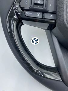 Volant <span class=keywords><strong>sport</strong></span> GR en cuir pleine fleur pour Toyota Land Cruiser LC79 LC76 LC70 LC300 2008-2021, boutons noirs, carbone - Product Image 5