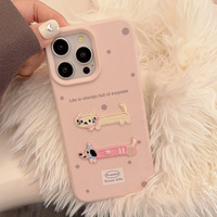 Coque de téléphone portable antichoc avec broderie 3D style Instagram mignon, motif chat de dessin animé, pour iPhone 15/17/14 Pro Max