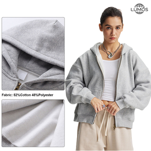 Sudadera con Capucha Personalizada de Alta Calidad, Estilo Urbano, Vintage, Holgada, con Doble Cremallera, Unisex, Estilo Europeo y Americano, Chaqueta Corta - Product Image 3