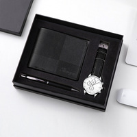 Reloj de Cuarzo de Moda para Hombre, Venta al por Mayor, Reloj Casual para Hombre, Juego de Carteras y Bolígrafos, Regalos para Días Festivos