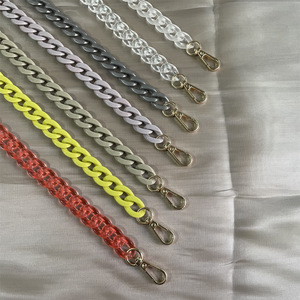 Tali rantai akrilik warna-warni untuk tas dompet modis variasi warna cerah Aksesori logam DIY aksesoris tas - Product Image 2