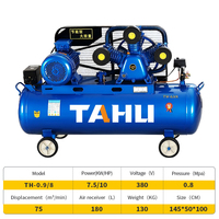 Compresseur d'air portable lubrifié à entraînement par courroie TAHU Industrial Compressors 180L 7500W 10HP 380V 0.9/8-180L Moteur Pompe