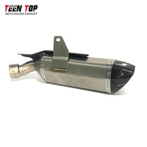 Tuyau d'échappement à enfiler 52mm en gros avec bouclier thermique pour <span class=keywords><strong>Kawasaki</strong></span> <span class=keywords><strong>Moto</strong></span> ZX4RR manchon en acier inoxydable capuchon d'extrémité en fibre de carbone <span class=keywords><strong>2023</strong></span> + - Product Image 3