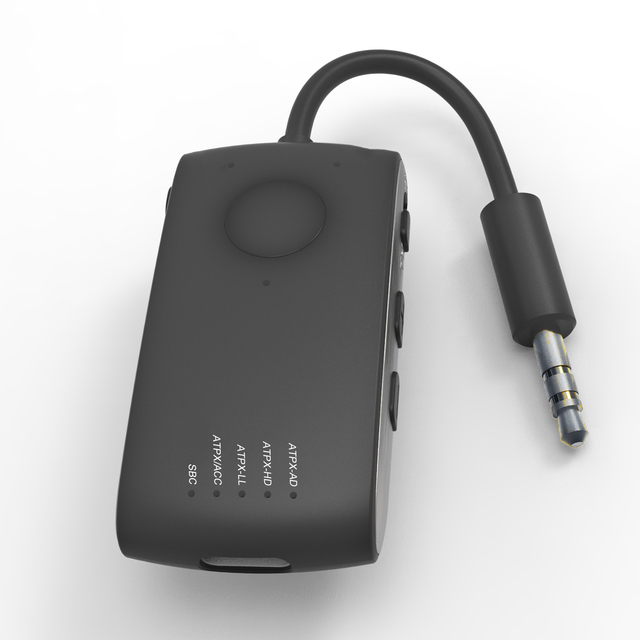Portable 3.5mm Aux  2 In1 BT5.2 Adapter  Aeroplane Wireless BlueTooth Receiver and Transmitter with APTX HD/low Latency