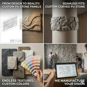 Panneau en pierre PU imperméable et résistant aux UV, pierre en mousse de polyuréthane durable et légère pour la construction extérieure - Product Image 4