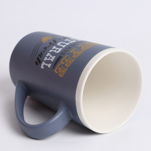 Taza de Café de Cerámica Azul Marino con Impresión de Letras, Gran Capacidad, Forma Cónica, Regalo, Vajilla - Product Image 2