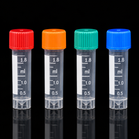 Tubes à essai en plastique de 5 ml, flacons avec bouchons d'étanchéité, emballage pour laboratoire