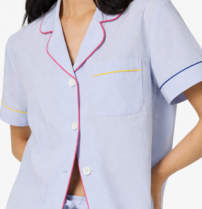 <span class=keywords><strong>Ensemble</strong></span> <span class=keywords><strong>de</strong></span> pyjama pour femmes, chemise à col rabattu, boutons, manches courtes, short, <span class=keywords><strong>pantalon</strong></span>, coton respirant, vêtements <span class=keywords><strong>de</strong></span> nuit - Product Image 2