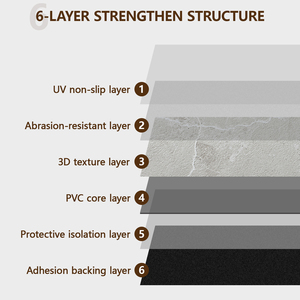 Dalles de sol en vinyle auto-adhésives effet marbre 2 mm, LVT PVC, à coller, imperméables, pour intérieur, Pavimento Marmo Adesivo - Product Image 2