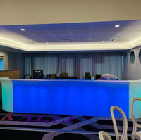 Meubles de bar lumineux en plastique pour discothèque, comptoir de bar éclairé par LED, mobilier d'extérieur lumineux, table de bar IP68