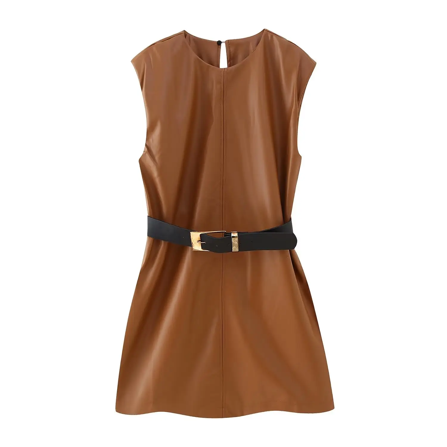 2023 New French Style A-line Dress with Belt and Temperament Short Skirt Early Spring High Waist PB&ZAPU Dress for Women