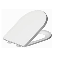Siège de toilette Sunten SU051 UF à fermeture lente et frontale fermée pour toilettes suspendues, forme D, avec un bouton, installation rapide