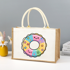 <span class=keywords><strong>Sac</strong></span> fourre-tout en toile de coton personnalisé, sacs en <span class=keywords><strong>jute</strong></span> avec logo pour emballages cadeaux de fête de Noël - Product Image 4