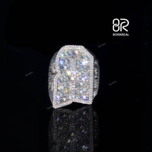 Pass Diamond Test Emerald Cut Vvs Moissanite Hip Hop <b>Ring</b> New Design 925 <b>Silver</b> Fancy Jewelry Gemstone <b>Ring</b> <b>for</b> <b>Men</b> Women - Product Image 4