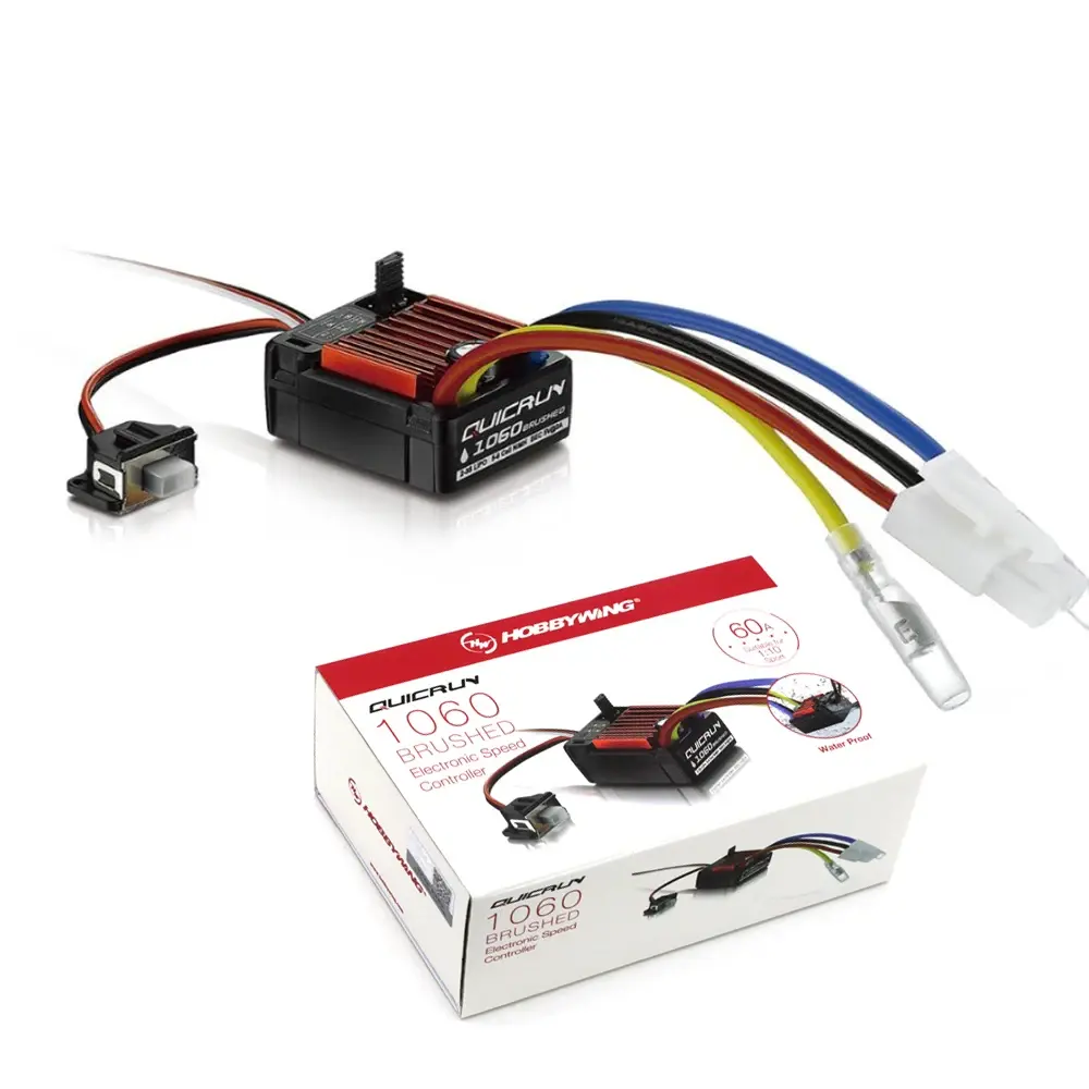 HobbyWing QuicRun 1060 60A gebürsteter elektronischer Geschwindigkeitsregler ESC mit Schaltermodus BEC für 1:10 RC-Auto