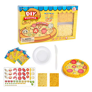 DIY Pizzeria Snow Putty 4 Flavors Foam Putty Vegetables Artificial Food with Knife and <strong>Plate</strong> - Product Image 2