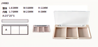 Palet Bedak Kosong Persegi Panjang ABS Multi Pan Tahan Lama OEM ODM Private Label Untuk Pencetakan Bedak Blush On