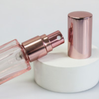 Flacon de parfum vide en verre rose transparent de 3 ml, 5 ml, 8 ml, 20 ml avec vaporisateur et couvercle en aluminium pour la séparation du parfum