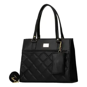 Fana Dunia Bolso cruzado negro para mujer M3892 Patrón De Almohada sensacional Cierre de botones con cremallera Dos telas PU PVC Poliéster - Product Image 4