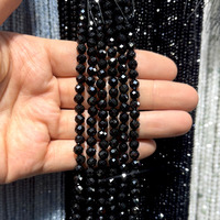 Perles facettées en spinelle noire naturelle de 2-6 mm, 100 % couleur naturelle, pour la fabrication de bijoux (bracelets, colliers) – Marque Tactful Chine