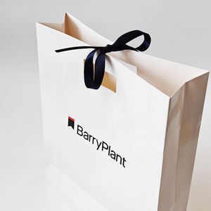 Sacs en papier personnalisés de qualité supérieure, sacs cadeaux de luxe pour bijoux, sacs de shopping avec ruban et logo privé imprimé, en carton - Product Image 1