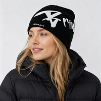 Chapeau d'hiver en tricot personnalisé avec logo brodé en jacquard, imprimé, unisexe, en acrylique, pour le ski, le sport, le golf, en plein air
