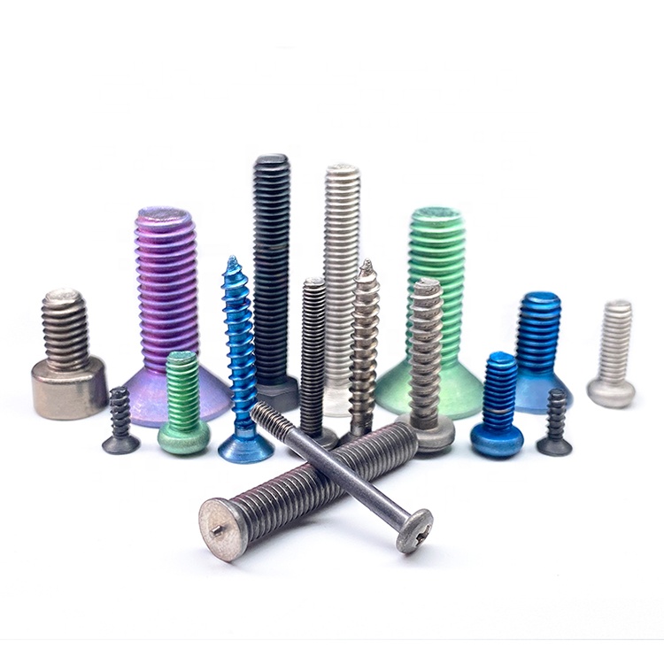 Customized Anodized Titanium Countersunk Pan Flat Button Binding Socket Head Cap Screw