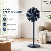 Ventilateur de circulation d'air à 7 pales, 30 cm, 3D, 12 vitesses, avec télécommande et panneau tactile, moteur BLDC, hauteur au sol 950 mm